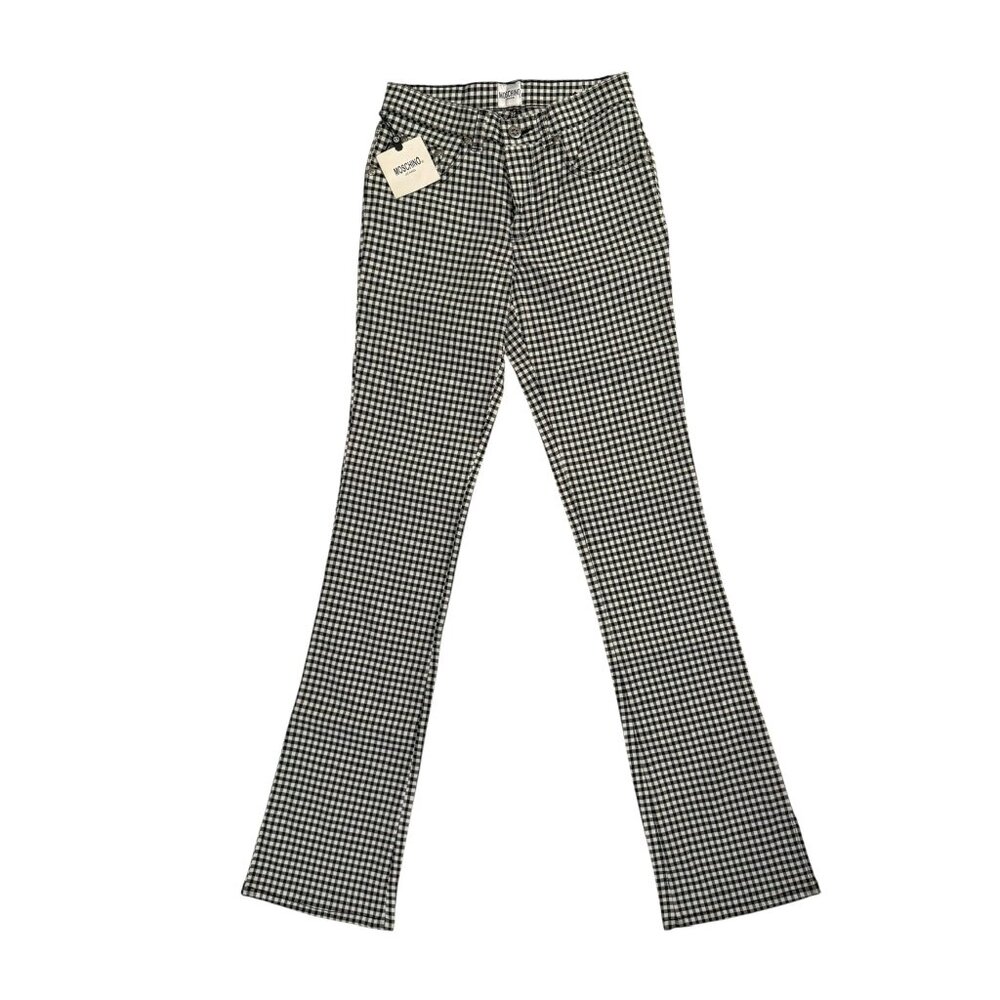 RARE Vintage MOSCHINO JEANS Plaid Gingham Slim Fit Pants , Size S